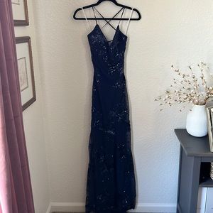 Lulu’s Navy Sequin Event Dress!